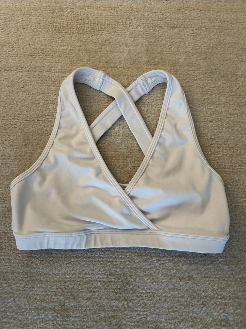 Noli White Cross-Back Sports Bra Top